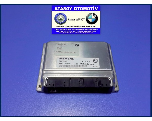 BMW E39 520İ MOTOR BEYNİ 7551616 5WK90027 5WK90026 5WK90019 5WK90018 5WK90017 5WK90015 5WK90014 5WK90012 5WK90008 5WK90007 5WK90006 BMW MS43 M54 MOTOR BEYNİ Z1